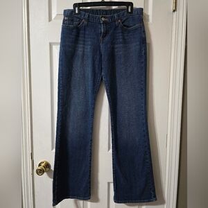 Y2K Lucky Brand Mid-Rise Flare Jeans, Medium-Dark Wash, Size 8, EUC!